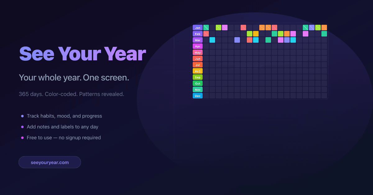 See Your Year — year-at-a-glance calendar